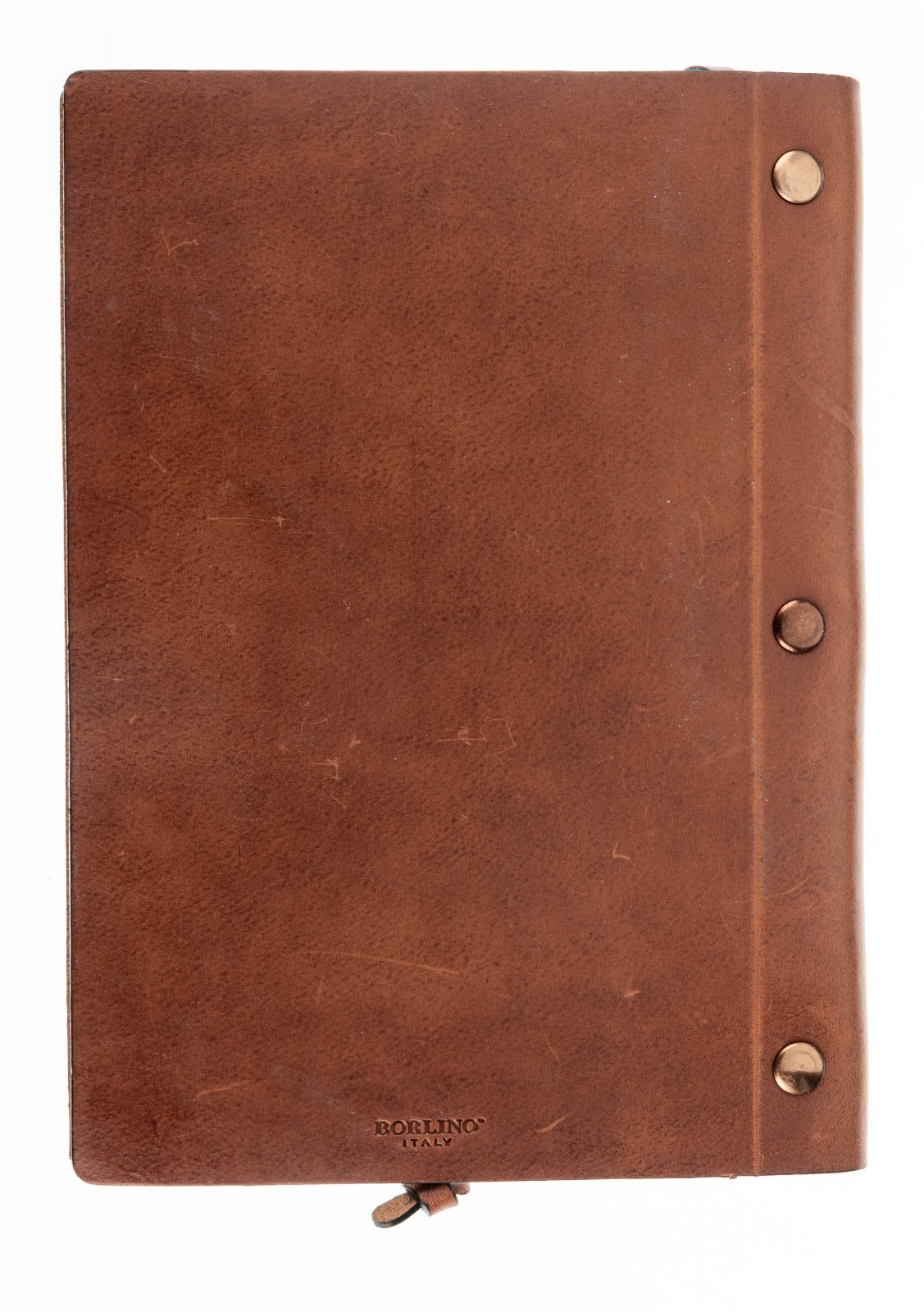 Borlino Italy Customized/Branded Journal for Justice HQ Leather 8.5x6in USED