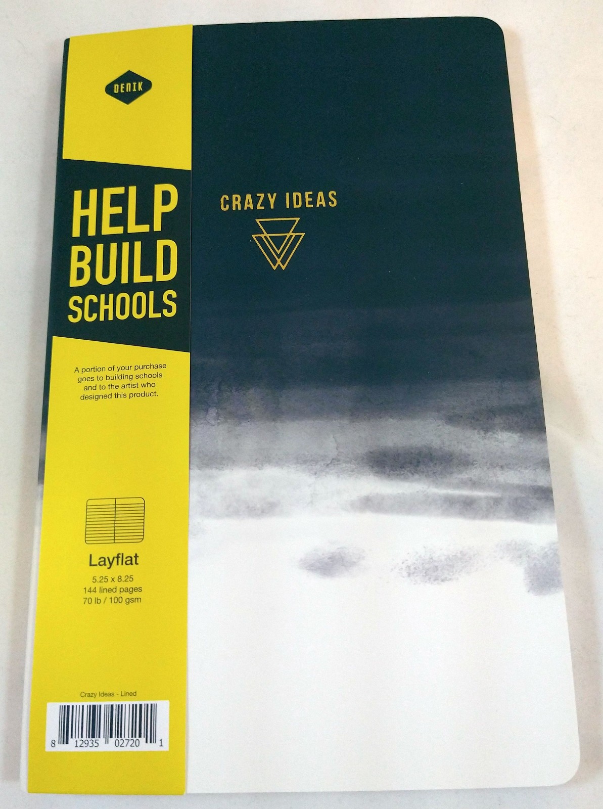 Denik LayFlat Notebook 144 Lined Pages 5.25 x 8.25 New 70 lb paper Crazy Ideas