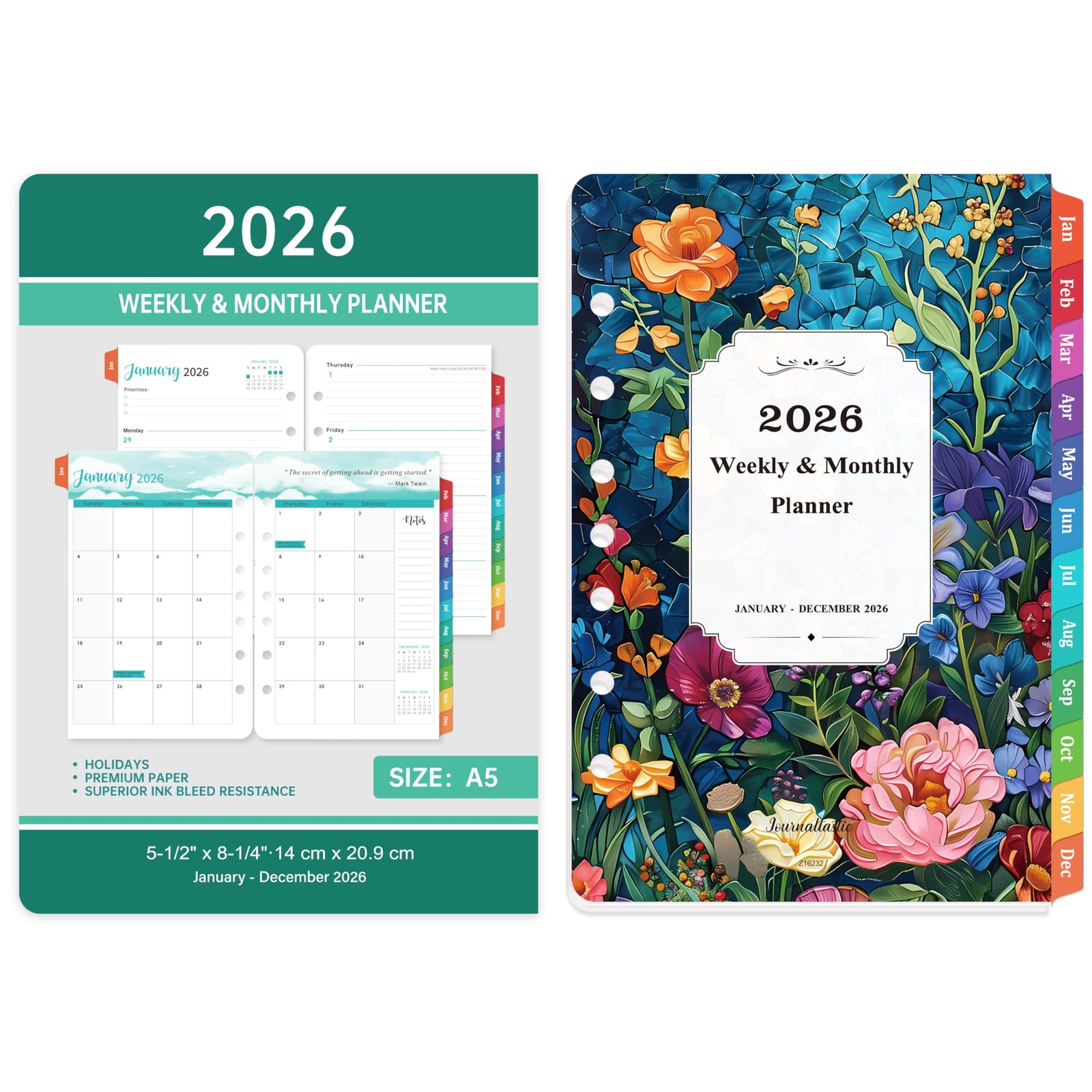2026 Planner Refills – 7-Hole Punched 5.5″ x 8.5″, Dopamine Color
