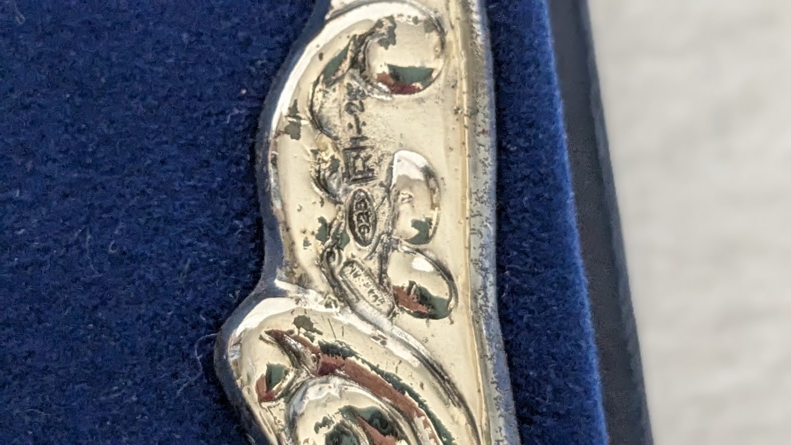 Vintage Sterling silver Adorned Address Book Blue velvet 5″ x 7″ New in Box