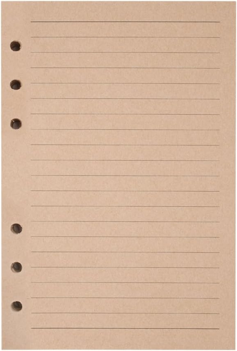 A6 Lined Refill Paper for 6-Ring Journal Notebook 100 Sheets 200 Pages