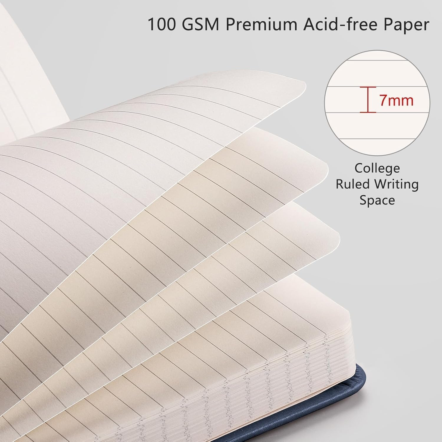 Lined Journal Notebook, 2-Pack, 192 Numbered Pages per Pack, A5 Medium Size (5.7