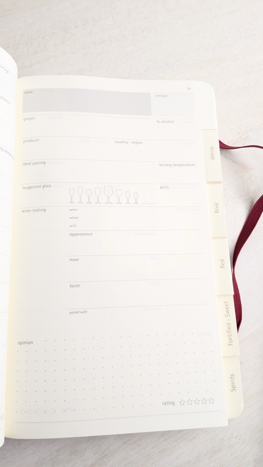 NIB Moleskine Wine Journal Elastic Closure 400 Pages Tabbed Sections Gift