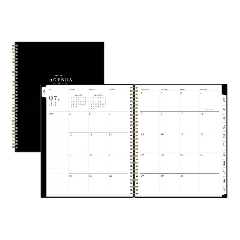 Blue Sky 8.5″x11″ 2026-2027 Weekly/Monthly Planner BS Black PP Double Horizontal