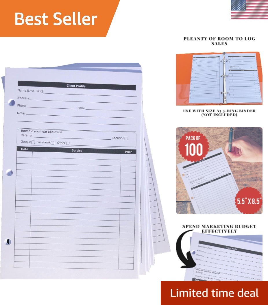 5.5 x 8.5 Cardstock Binder Inserts – Client Profile Management Made Easy