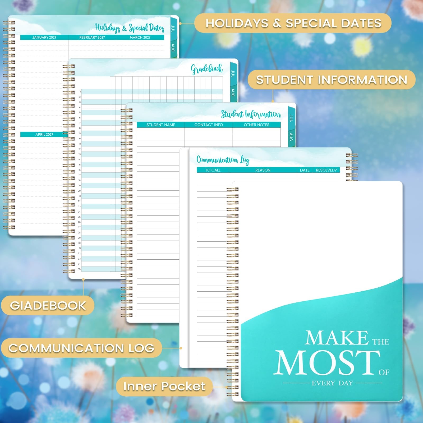 Teacher Planner 2026-2027 – 2026-2027, 11 x 8.3 inches, blue
