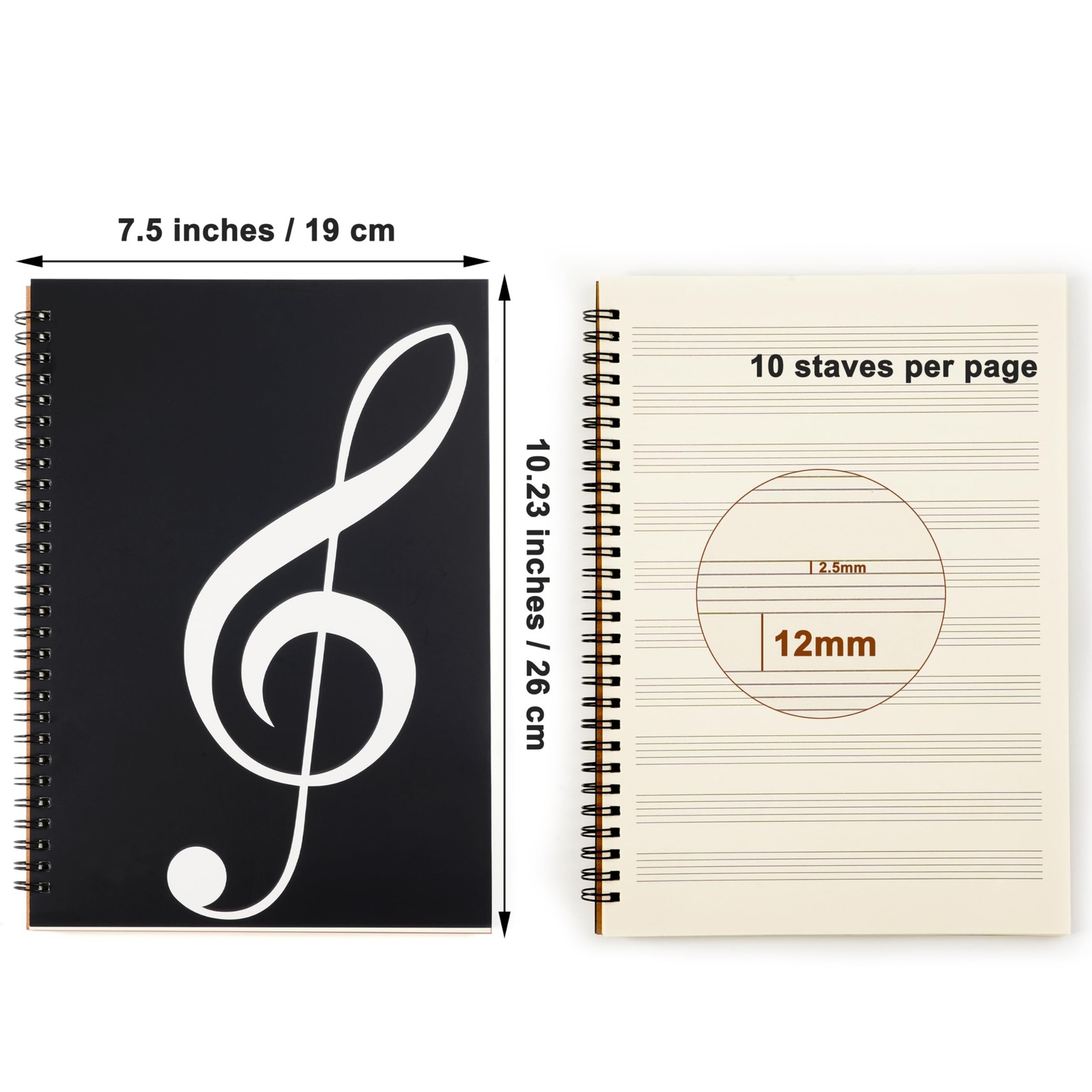 Blank Sheet Music Notebook, 160 Pages Composition Staff Paper Notebook, Manus…