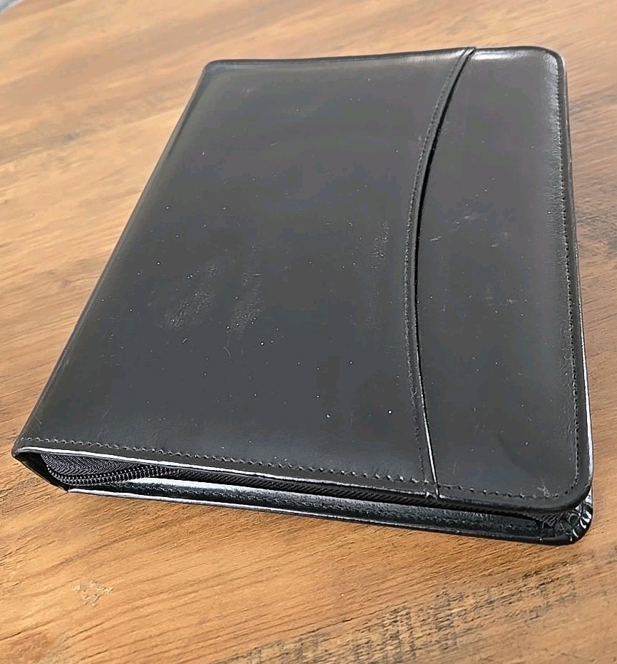 1996 AT-A-GLANCE Organizing System Faux Leather Black NEW (READ) w/Inserts 8X10