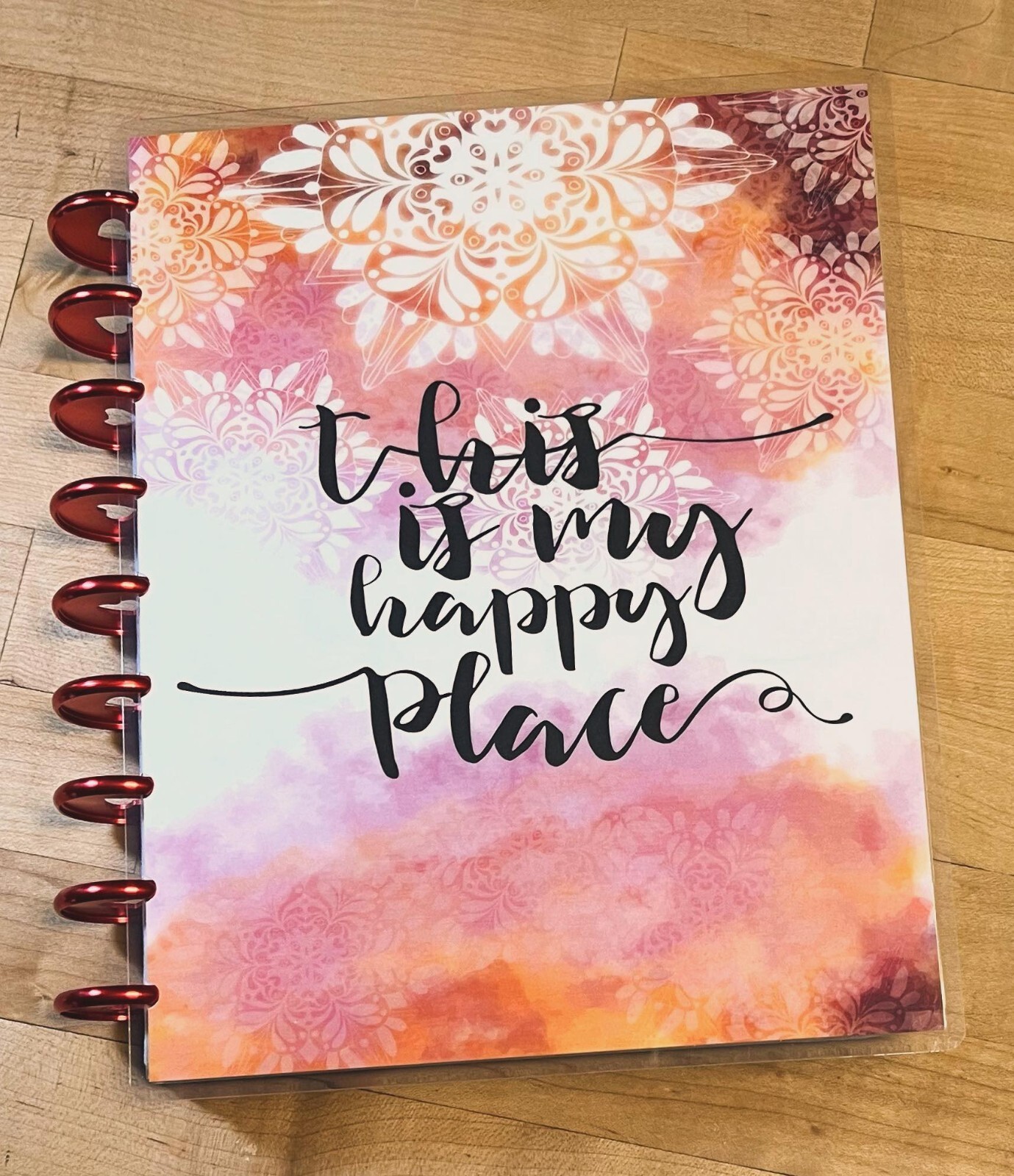 ‘This is my Happy Place’ Quote Watercolor Cover Set 4 use w/ the Happy Planner-