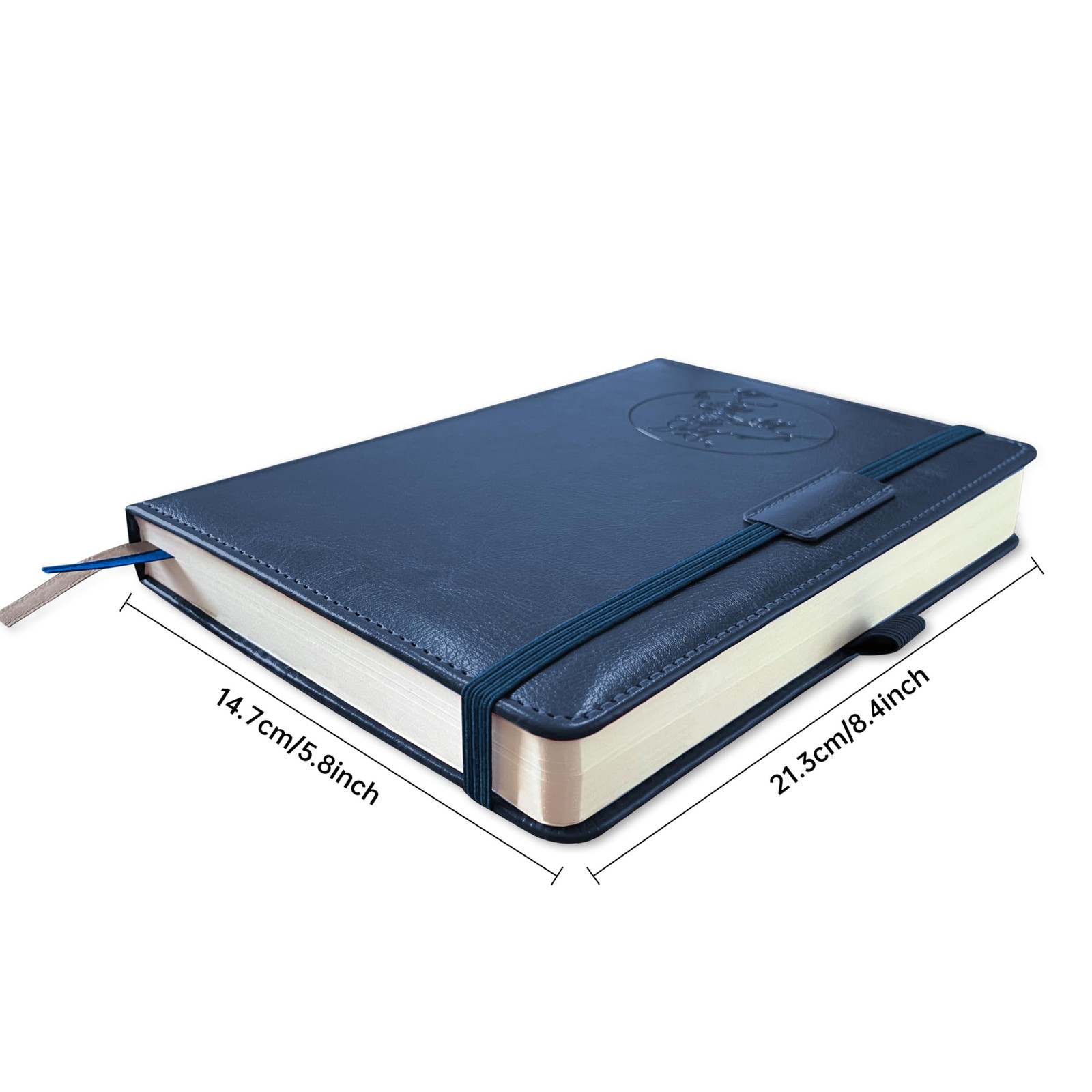 Qefuna Notebook Journal for Women Men,256 Pages A5 Hardcover 256 Pages, Blue