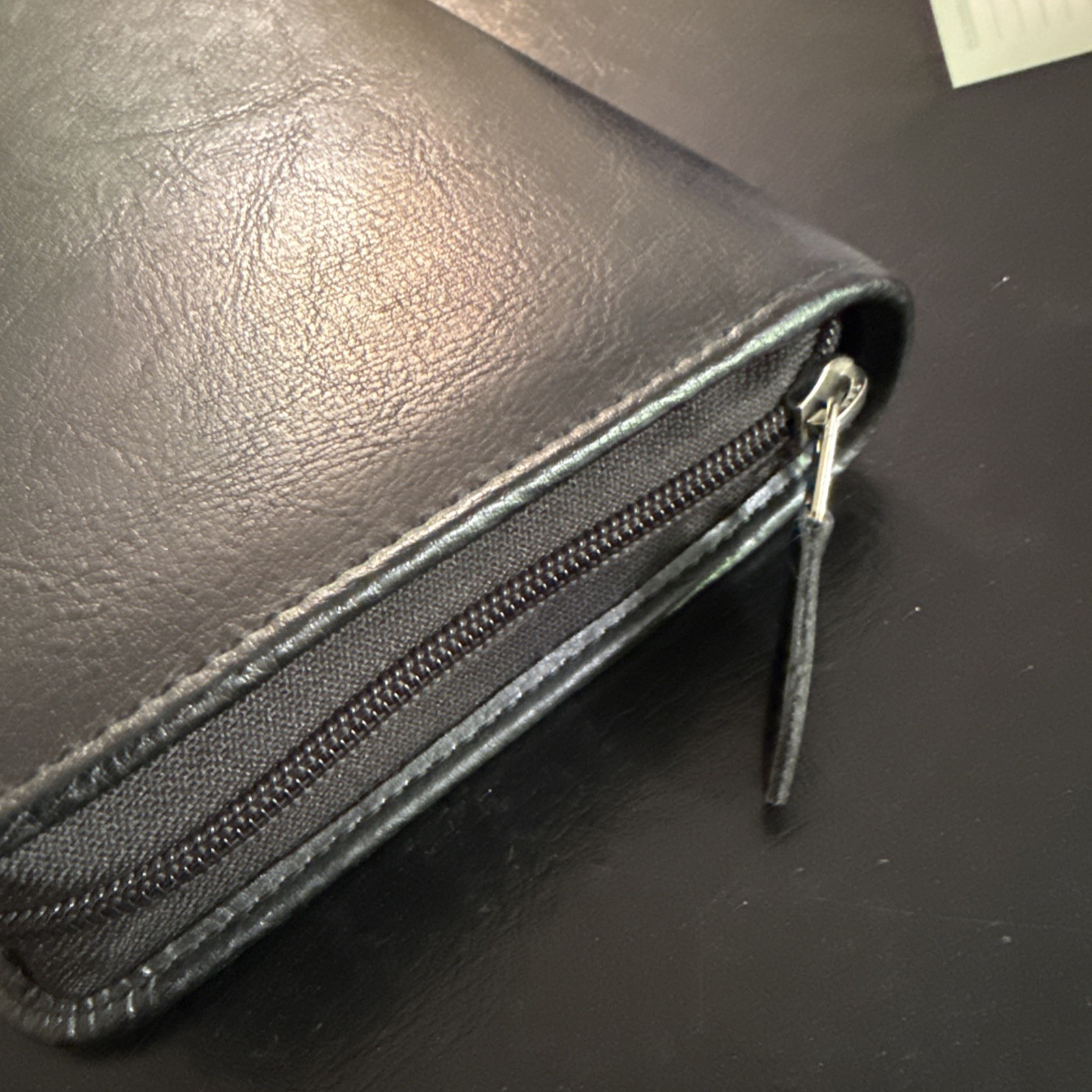 Day Timer Leather Zippered VTG Agenda Planner Address Book Pockets Black