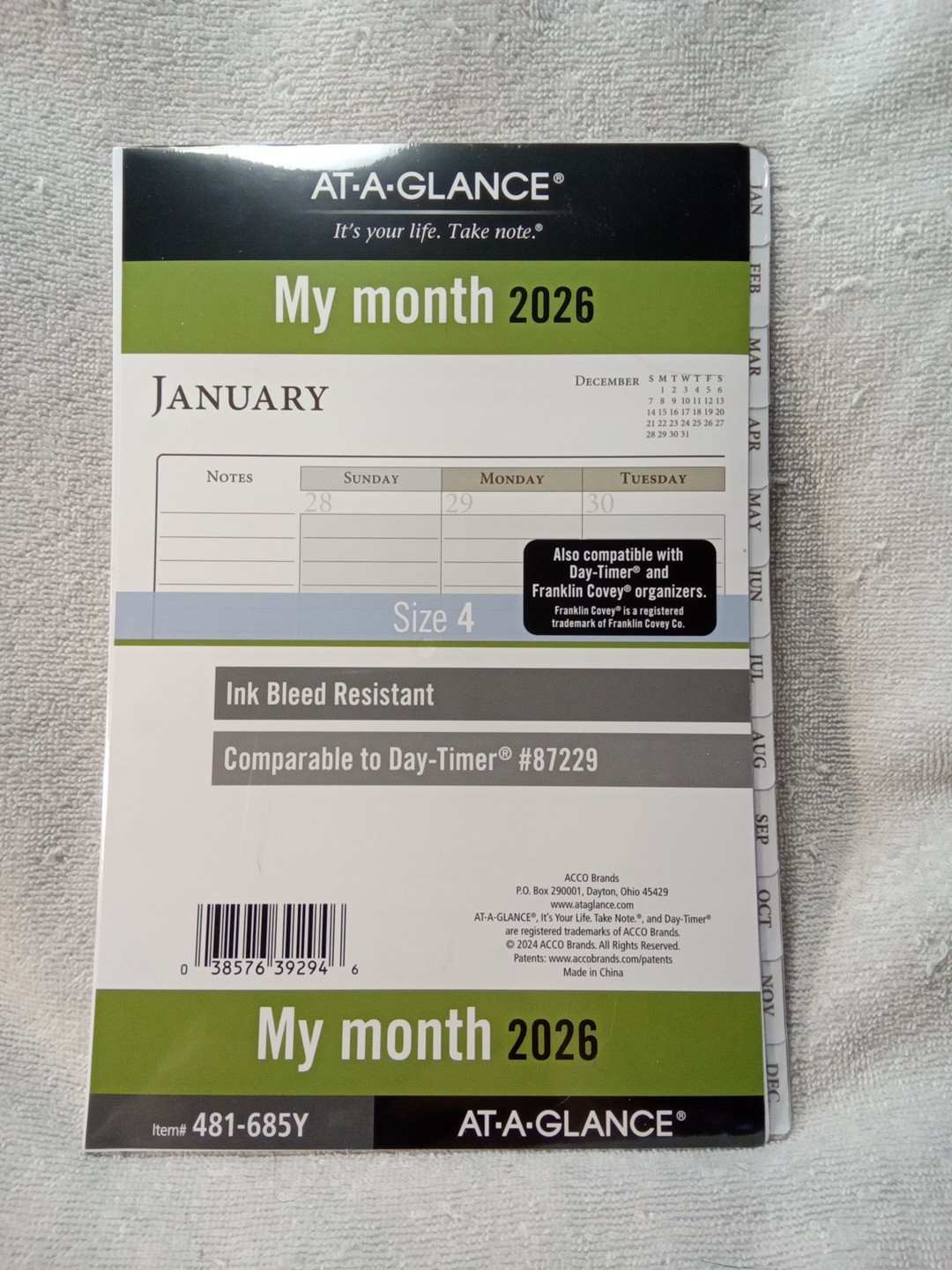 2026 Planner Refill, Monthly, 5-1/2″ x 8-1/2″, Desk Size 4, Loose-Leaf, Ruled…