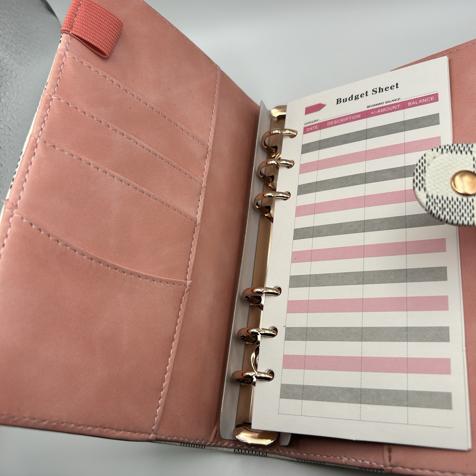 A6 Checkered Print Budget Binder Planner Viral Money Cash Wallet