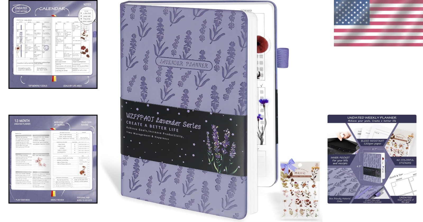 Undated Luxury A5 Planner & Gratitude Journal for Ultimate Productivity
