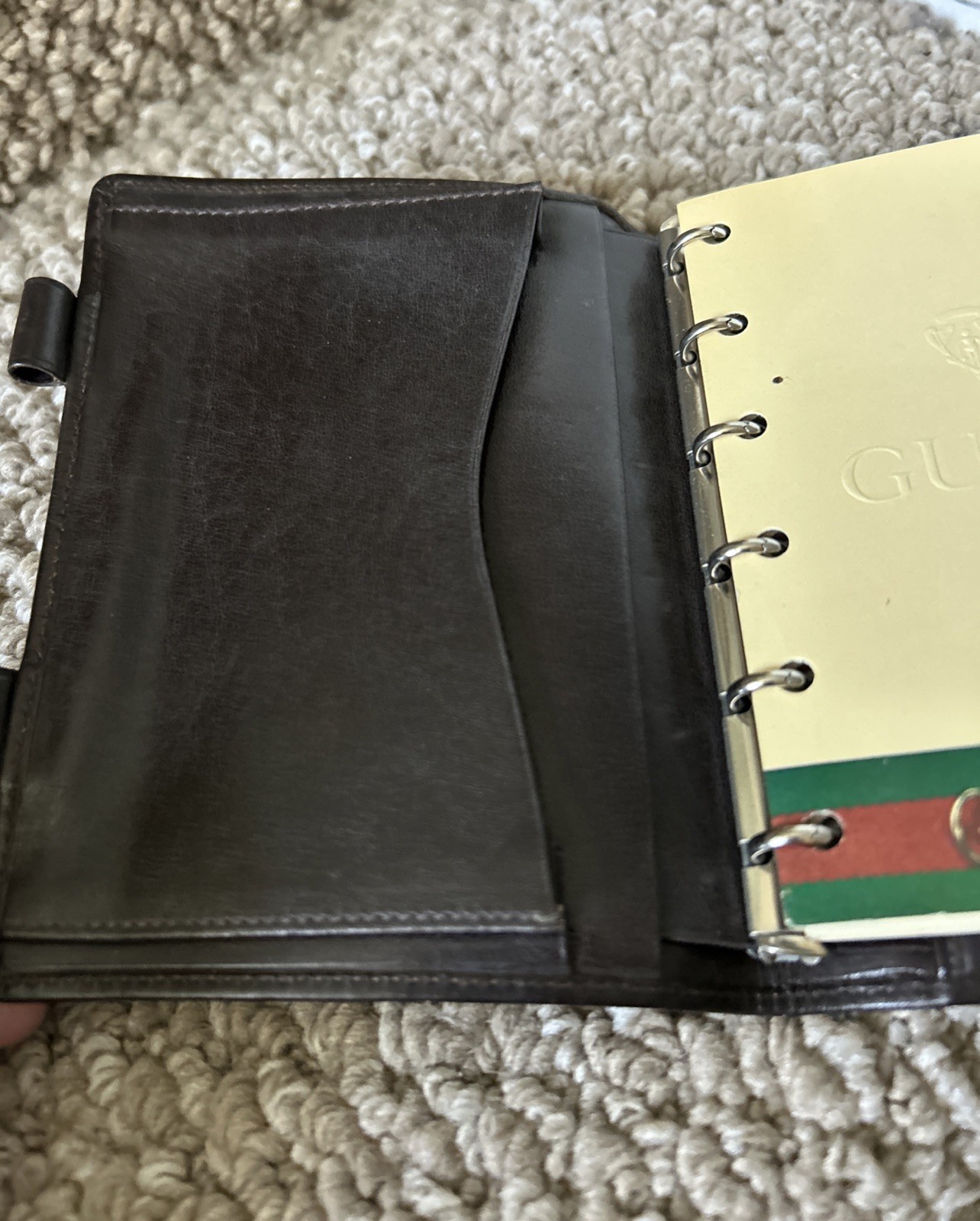 Vintage 1974 Gucci Brown Leather Mini Agenda/Wallet Made In Italy /No Pen