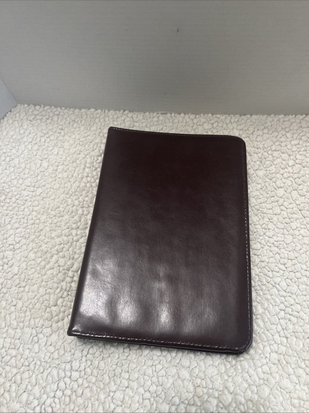 Notebook Planner Rolodex 8×10 Faux Leather 6 Ring Brown Solid 90s Zipper Case
