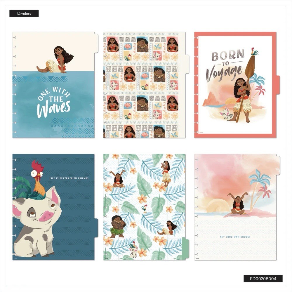 Undated Disney Moana Planner Size BIG VERTICAL LAYOUT – 12 MONTHS