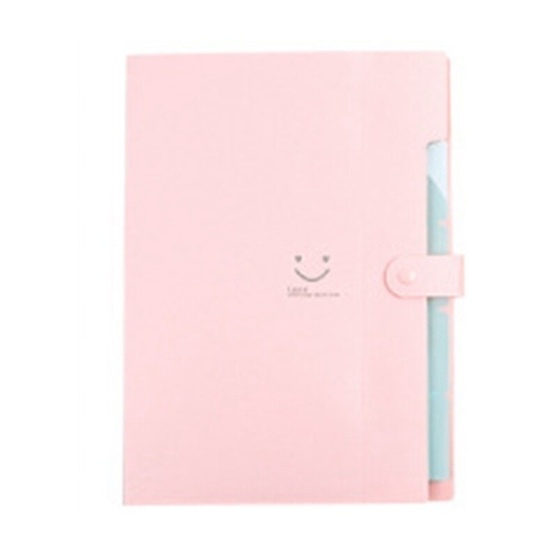 A4 Document Bag File Folder Paper Clip Smile Pocket Office Supplies
