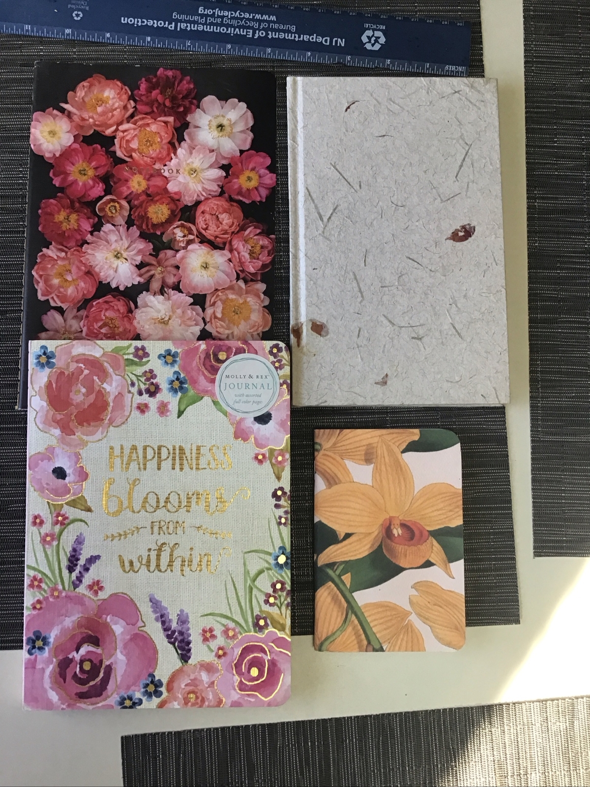 Lot 4 Floral Journals /diary/sketchbooks Lined And Unlined Blank Pages
