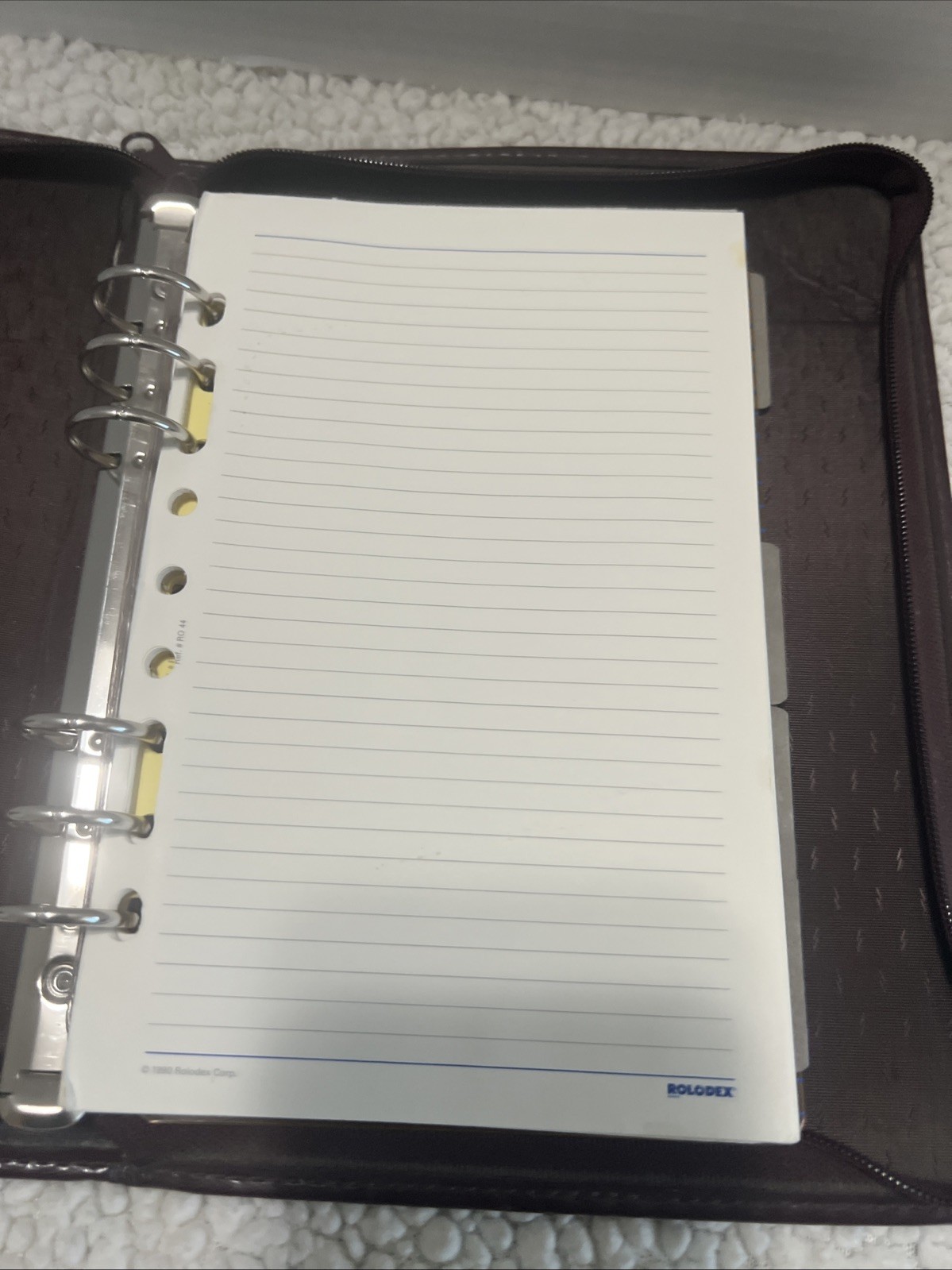 Notebook Planner Rolodex 8×10 Faux Leather 6 Ring Brown Solid 90s Zipper Case