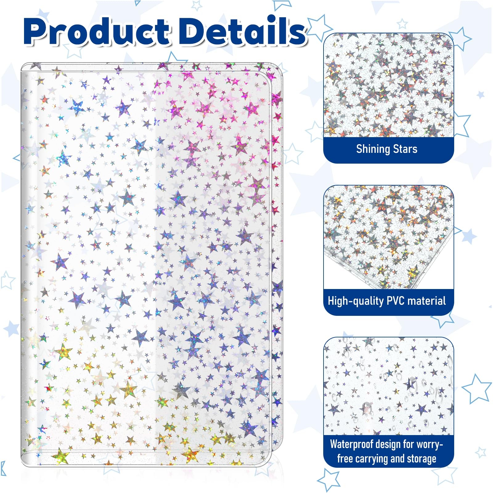 2 PCS A5 Jelly Cover, Transparent Travelers Notebook Glitter Clear