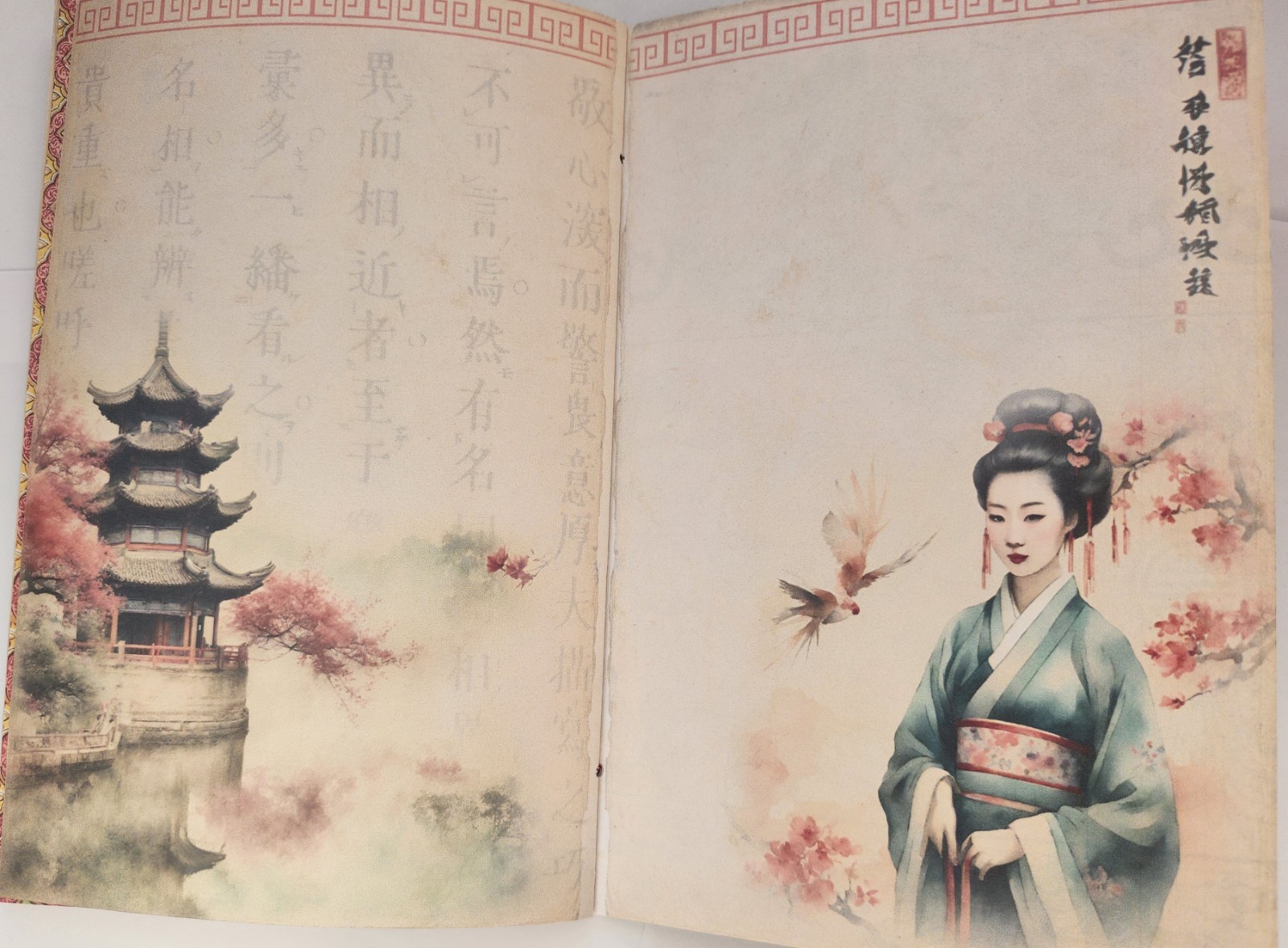“ASIAN SPLENDOR” Oriental Japanese Style Junk Journal Vibrant Images 40pg 6″x9″