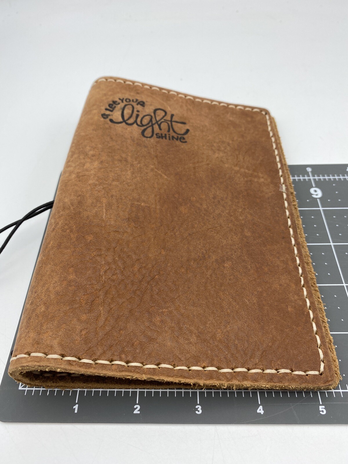A6 Soft Rustic Leather 7.5 X 5.25 Travelers Notebook “Let Your Light Shine”