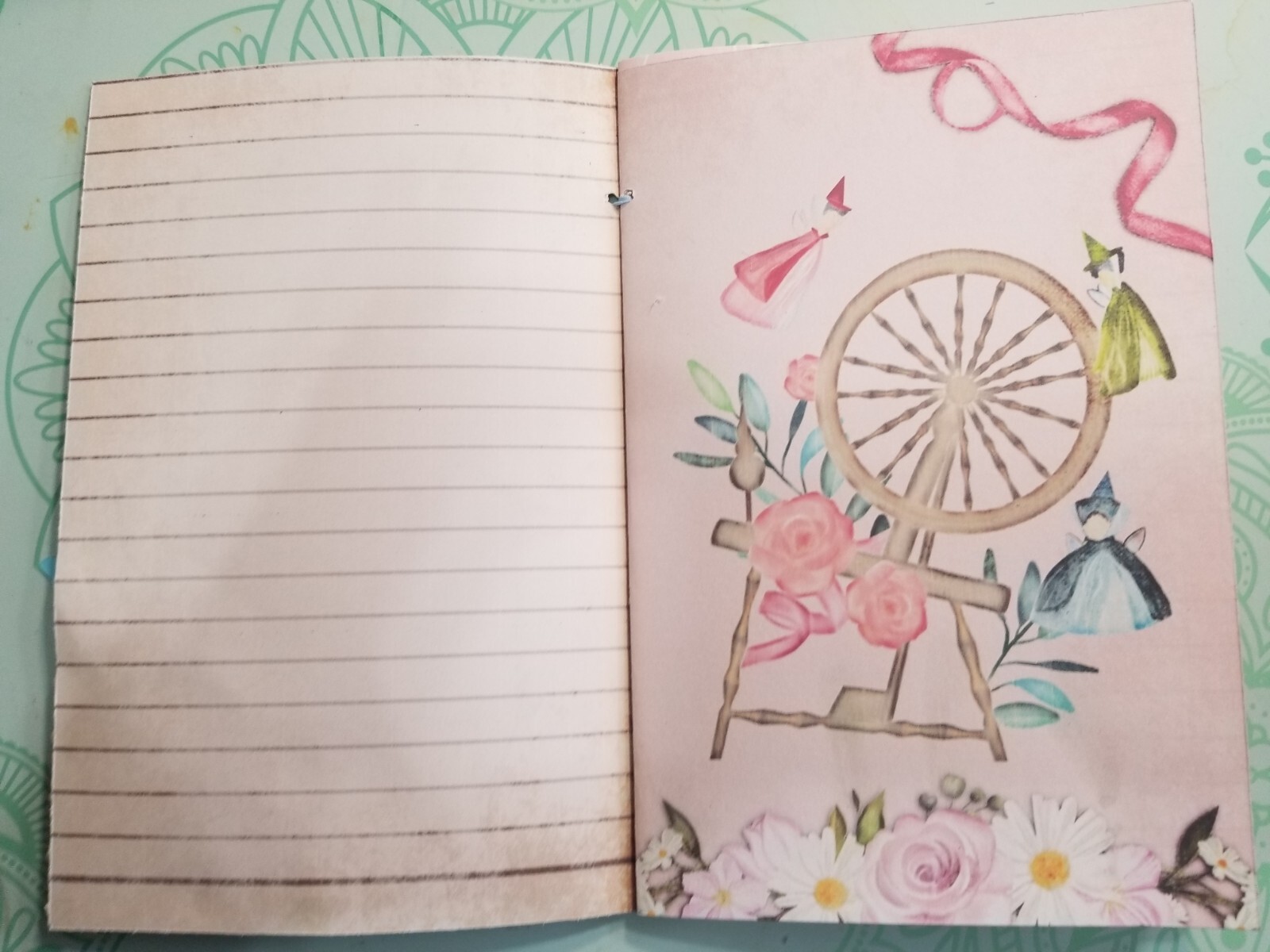 Junk Journal Blank Booklet “PRINCESS TALES” HANDMADE LG 8.5″x5.5″ 40pg