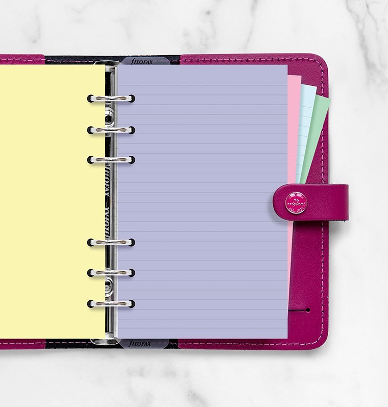 Filofax 130502 Assorted Color Notepaper, Personal Size, 100 Sheets Plain & Ruled