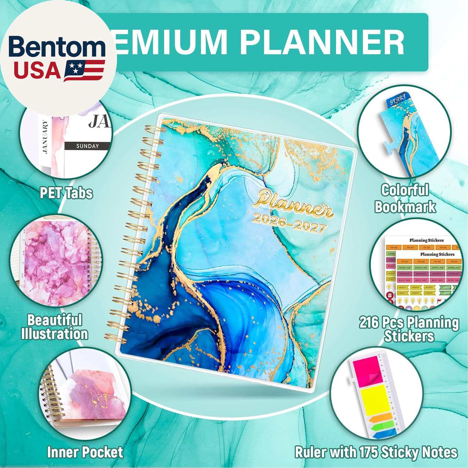 Planner 2026-2027, Large 18 Months Academic Daily Weekly Monthly Planner Yearly