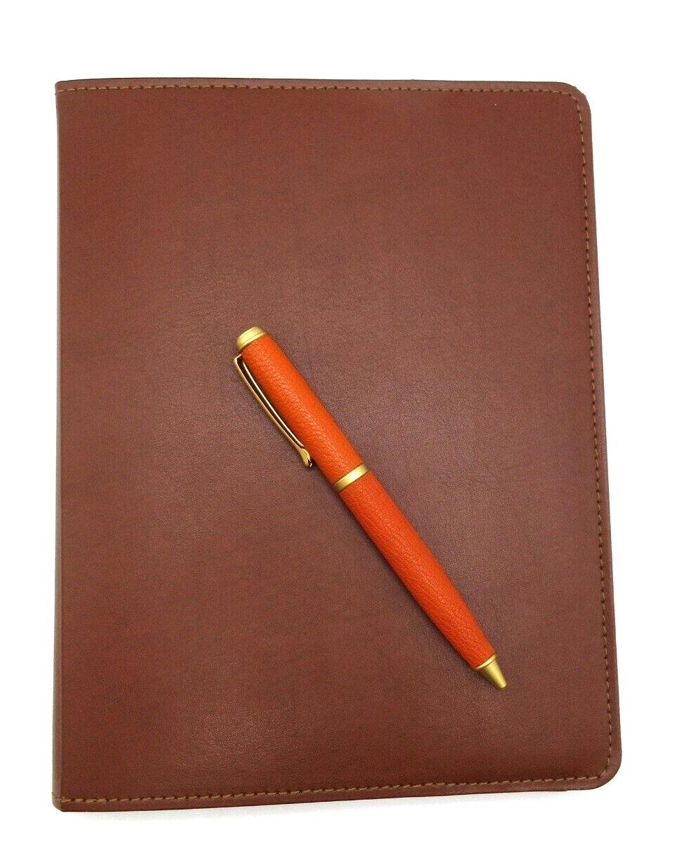 Jos. A. Bank Notebook 9″ Leather Cover Refillable Spiral 144 Lined Pages Brown