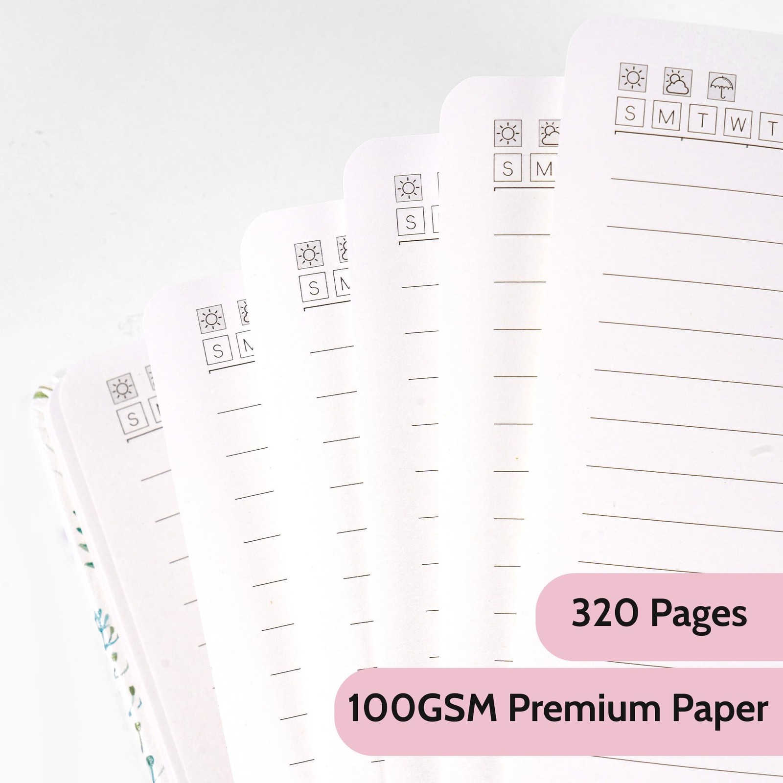 CAGIE Floral Lined Journal for Women – A5 Hardcover Leather 1.Floral Breeze