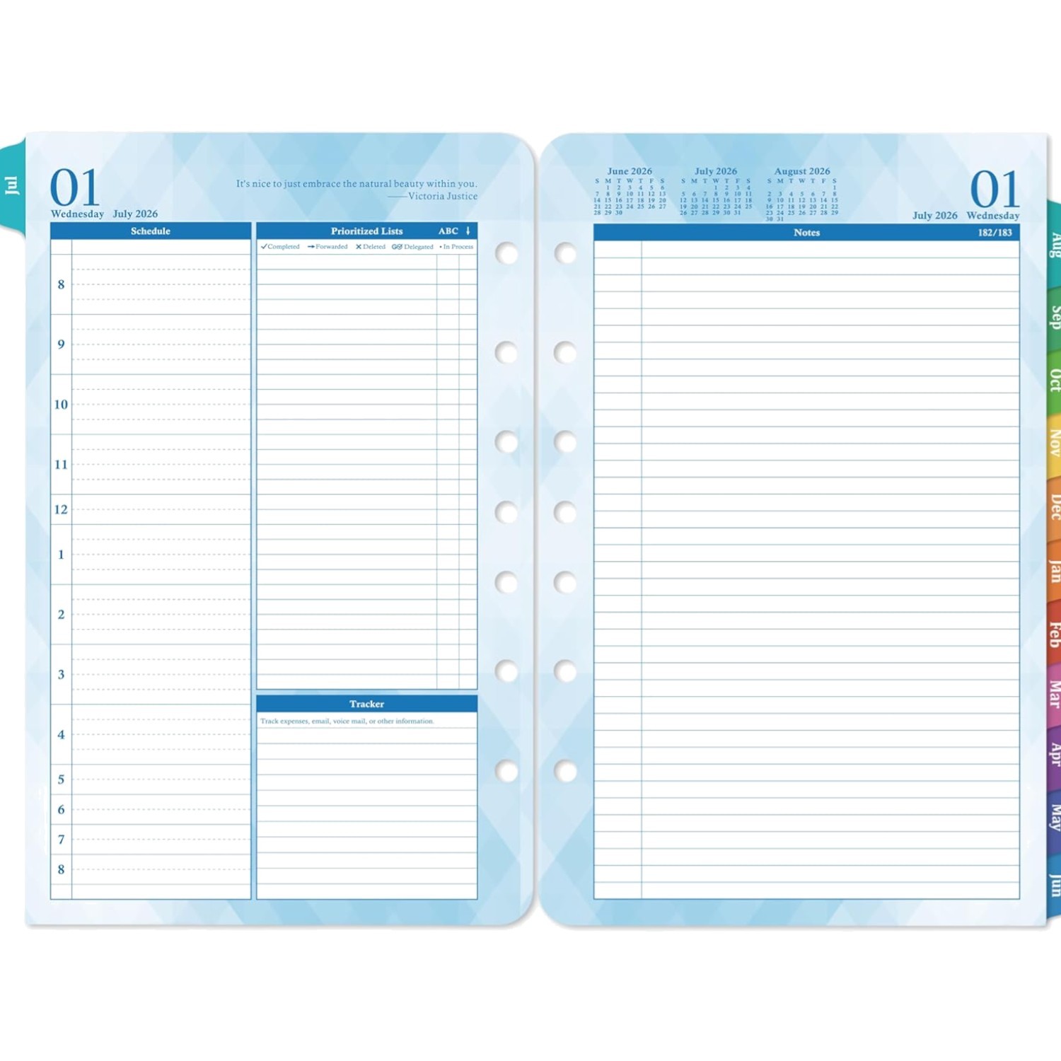 2026-2027 Planner Refills – Jul 2026 – Jun 2027, Two Pages Per Day Daily ＆ Mo…