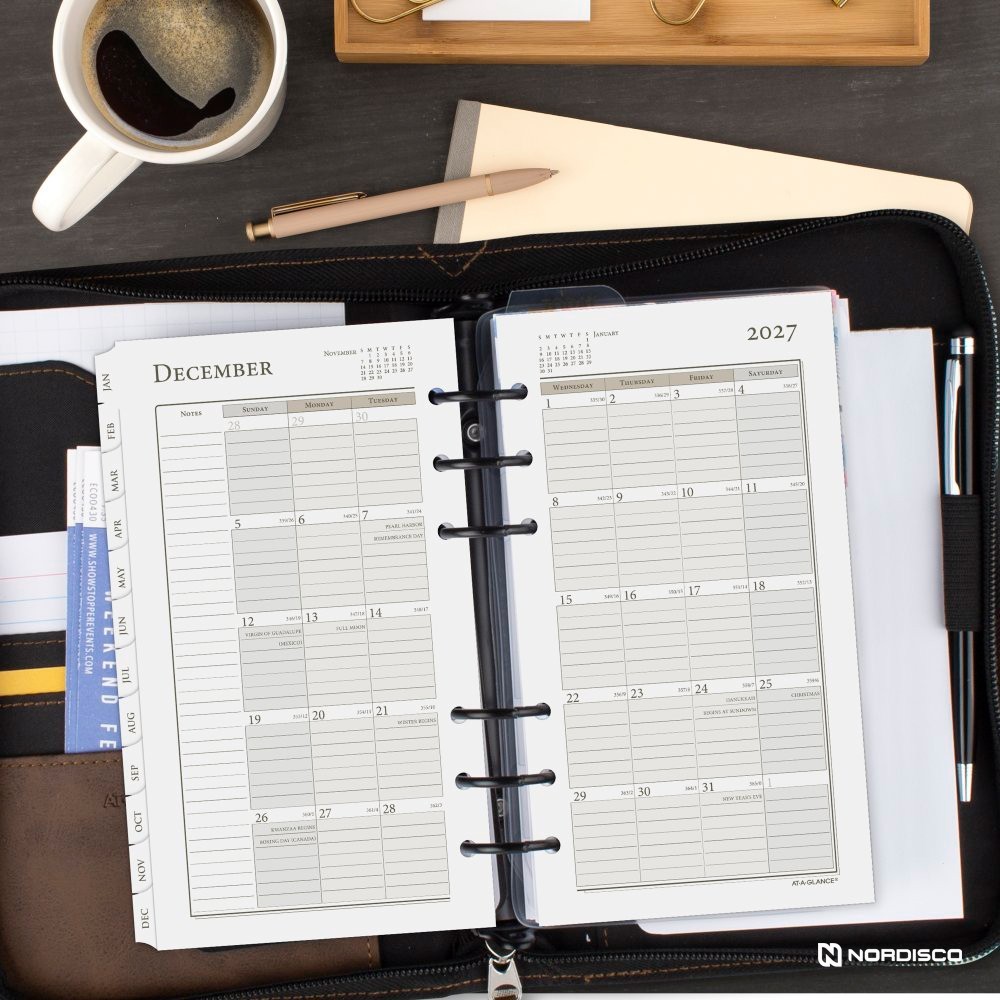At-A-Glance 2027 471-285Y Weekly Monthly Planner Refill, Size 3, 3-3/4 x 6-3/4″