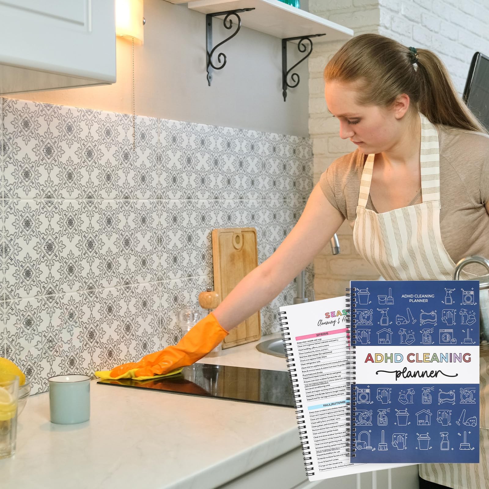 ADHD Cleaning Planner, Schedule and Checklist Organizer, Daily Blue