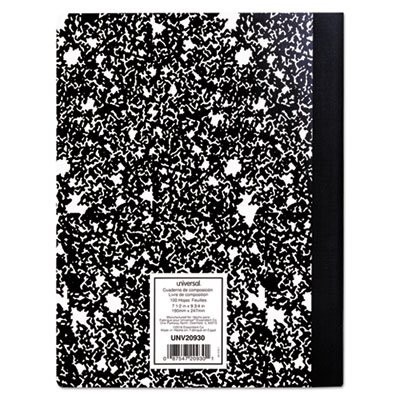 Universal 20930 Composition Book, Wide Rule, 9 3/4 x 7 1/2, White, 100 White