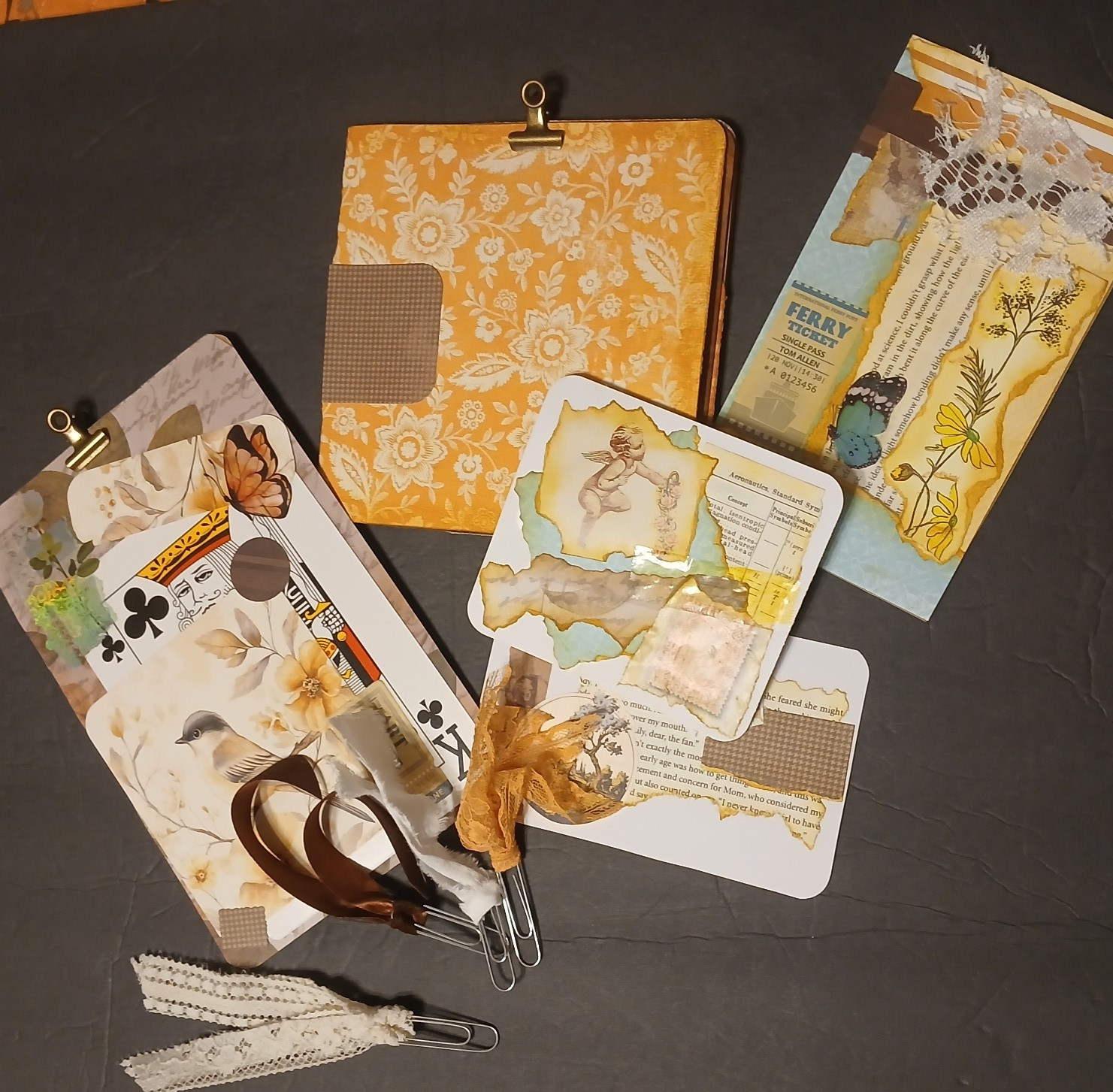 Lace Junk Journal Large Set Handmade Folio Ephemera Romantic Shabby JB