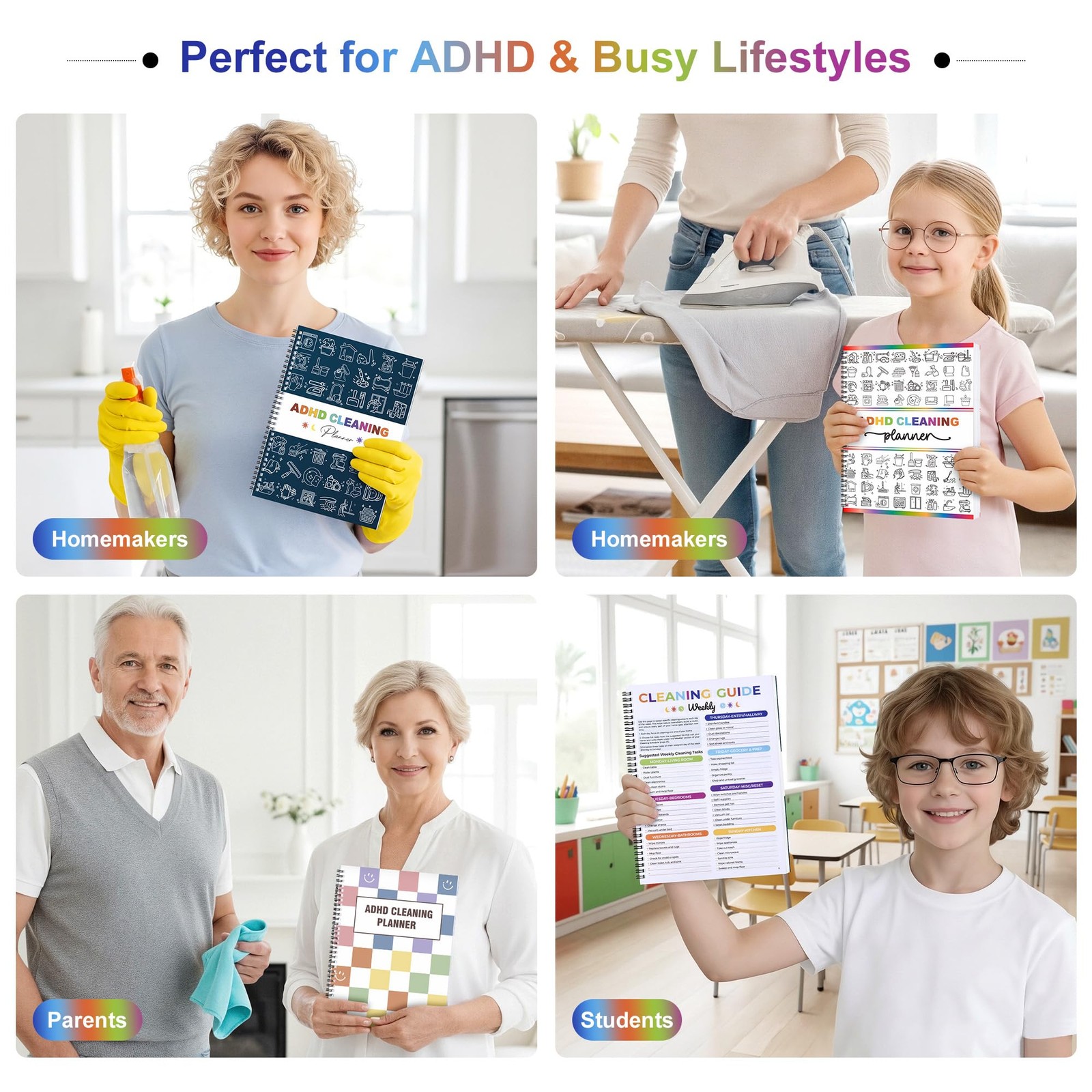 ADHD Cleaning Planner for Adults – Schedule and Multicolored