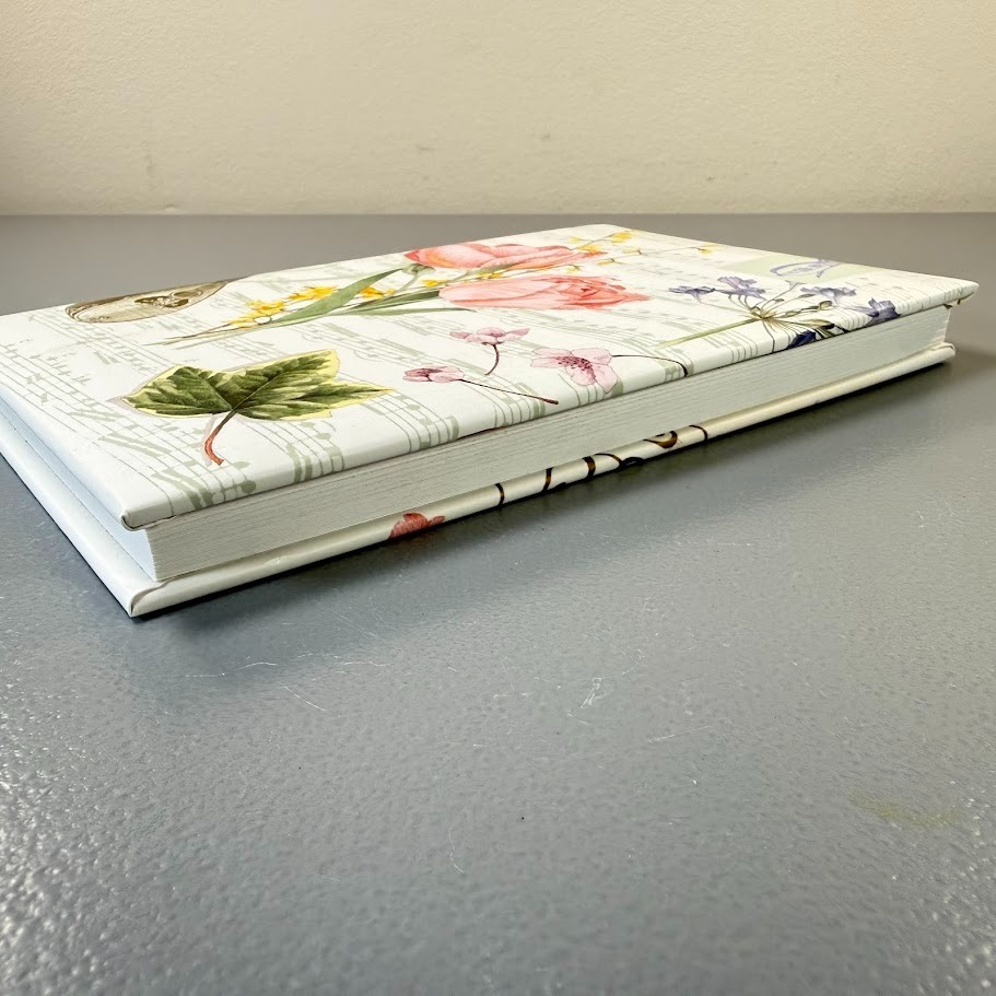 C.R. Gibson Hardcover Lined Journal Floral Music Theme Ellen Blonder Ribbon USA