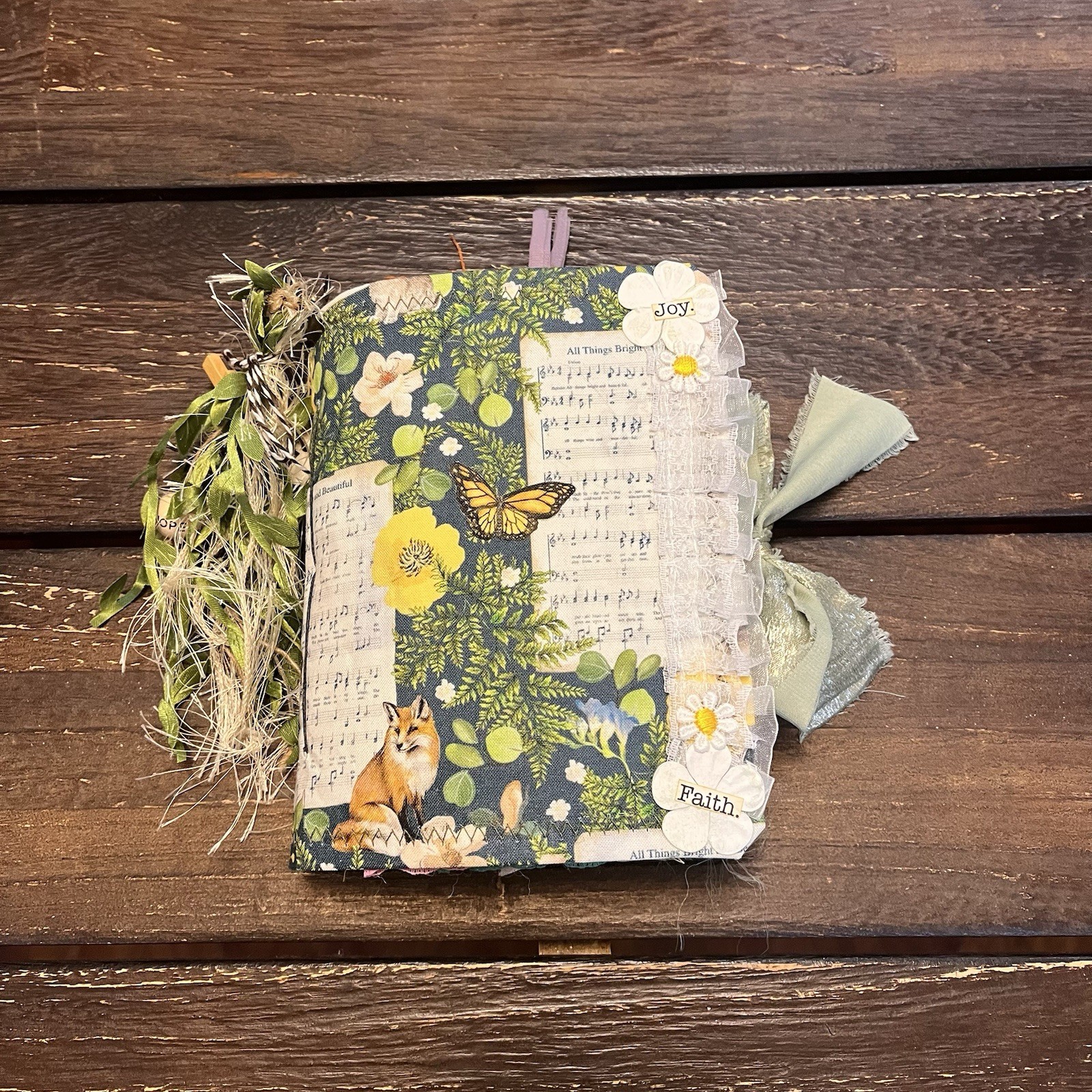 Small Chunky Junk Journal Nature Music Christian Faith Based Softcover 3 Sig