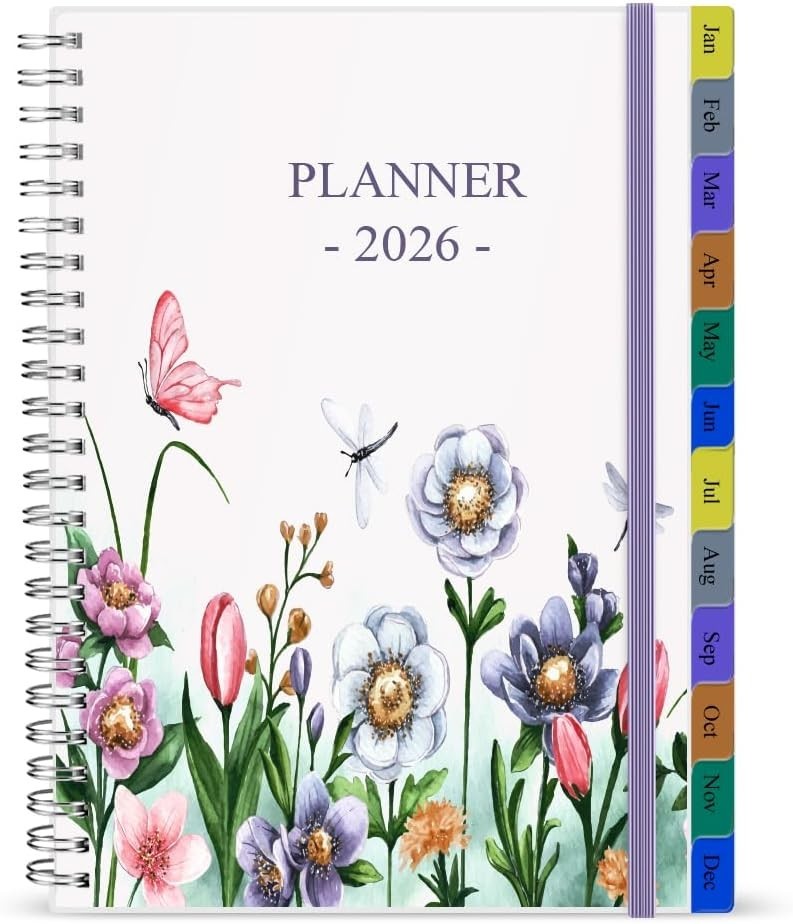 Sophisticated 2026 Planner in Purple – Weekly & Monthly with 14 Notes Pages