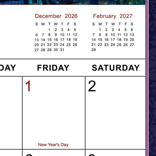 Wall Calendar 2026-2027 – 2026-2027, 18-Month Monthly Medium, blue