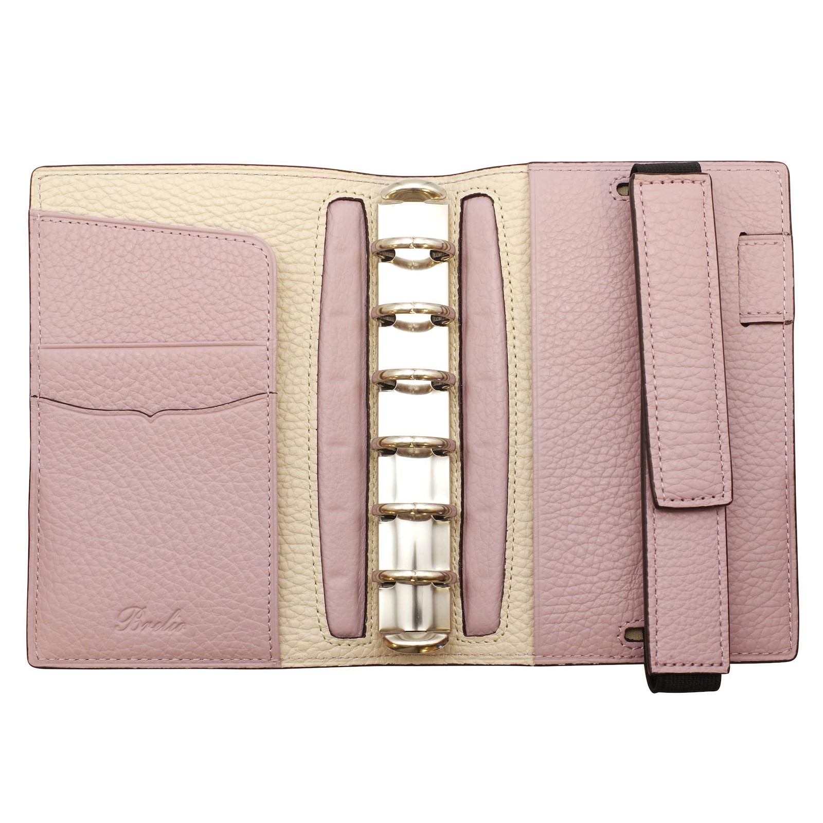 Breilio System Notebook Morbido Vertical Belt Mini 6 Ring Diameter 20 mm Cipria