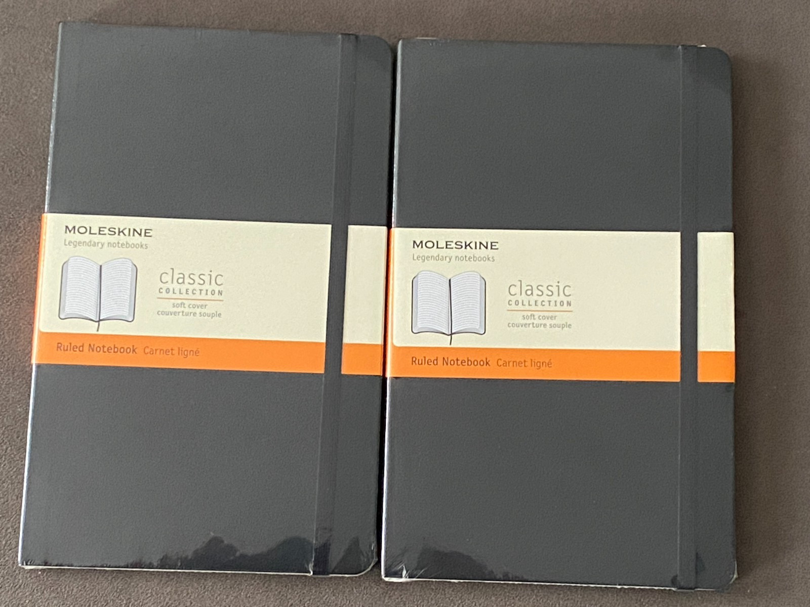 2 Moleskine Classic Carnet Ligne Soft Cover Notebook Black 192 Page 5″ x 8.25″