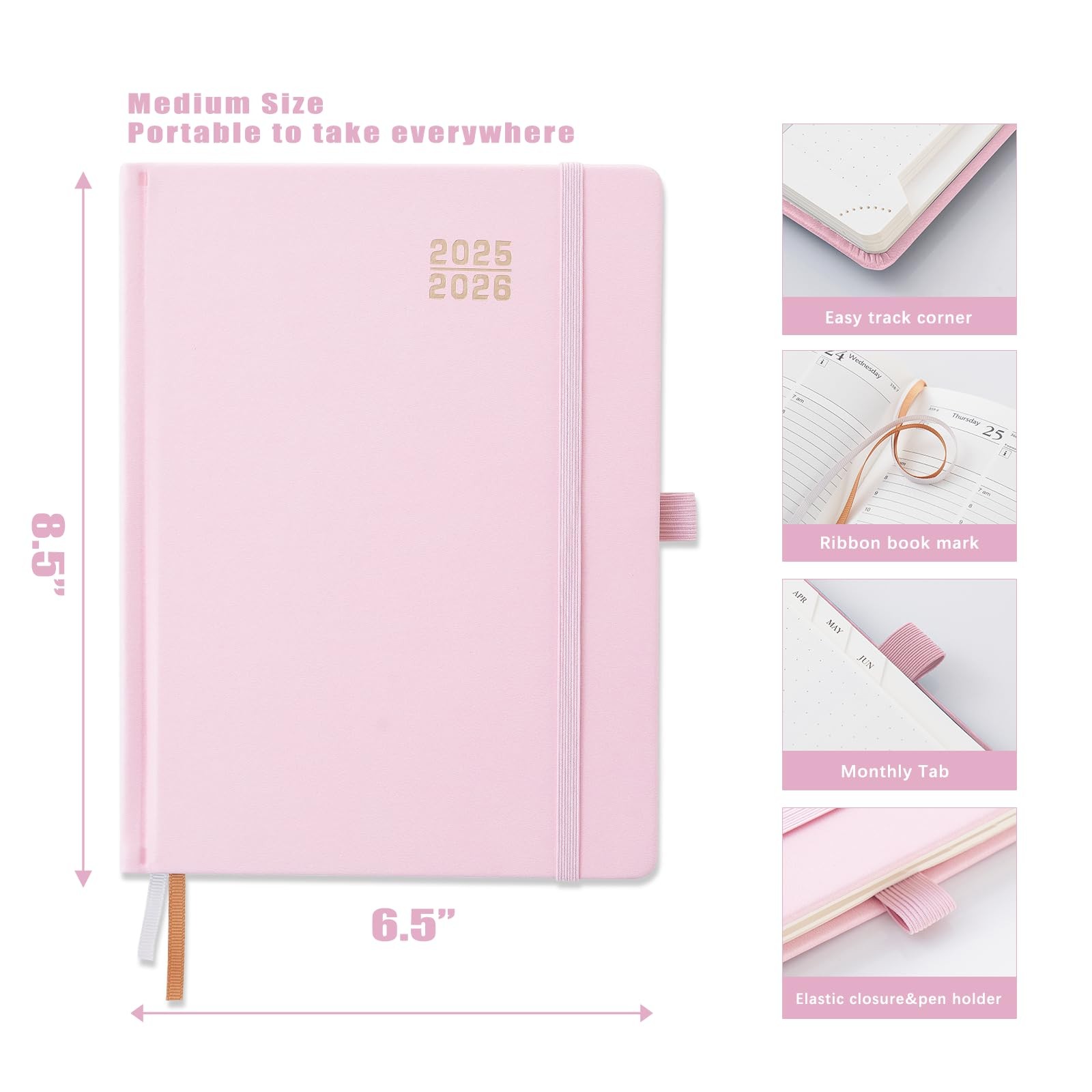 Student Teacher Planner 2025-2026, A5 Calendar, Pink
