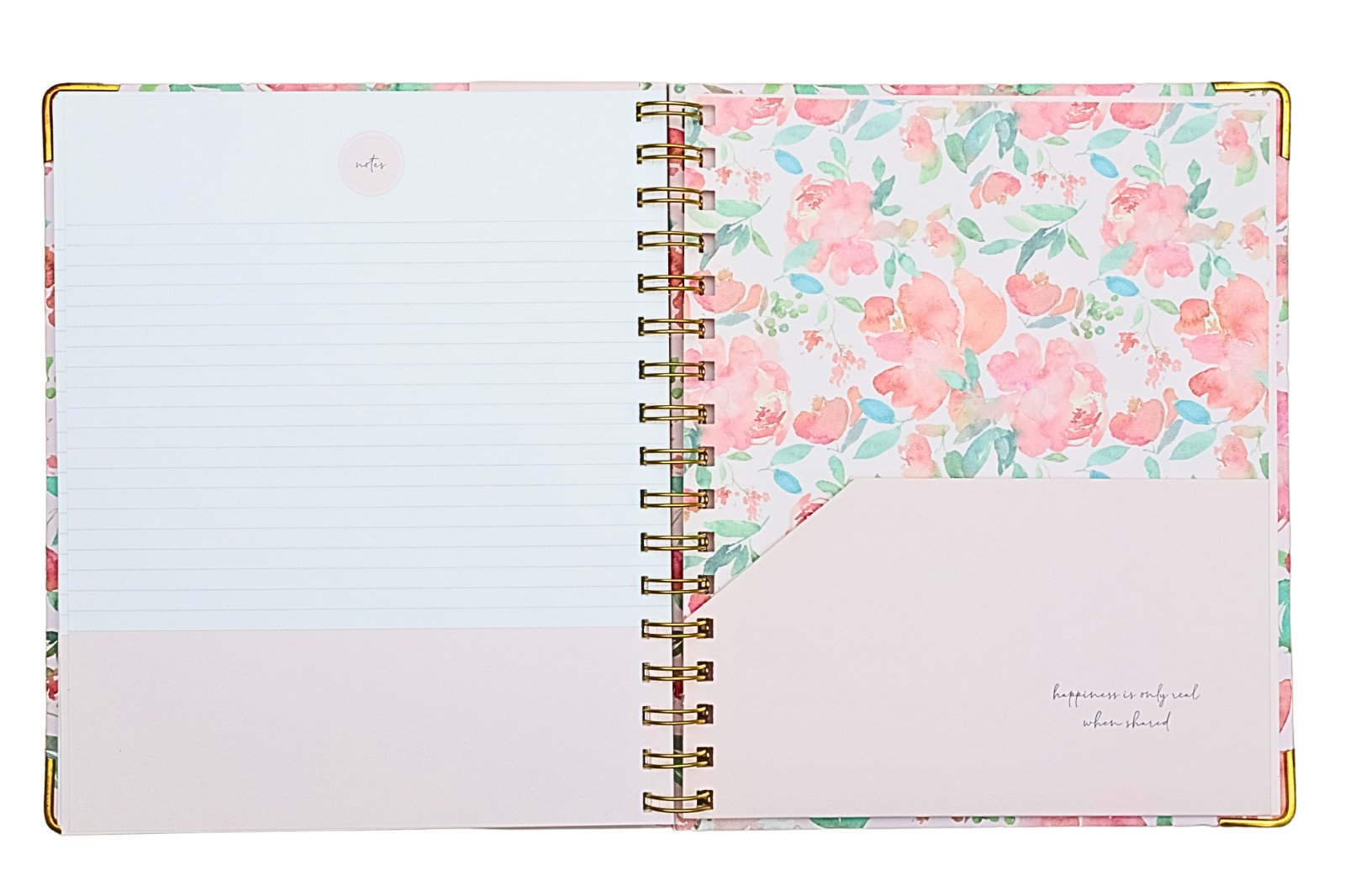 12 Months Non-Dated Weekly Monthly Planner 7.25 x 8.75 in Hard Cover Spiral Pink