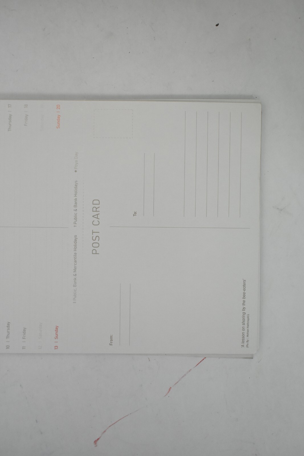 Sri Lanka 2023 Post Card Calendar Hardcover Sprial Bound 7″ x 9-1/2″ Black