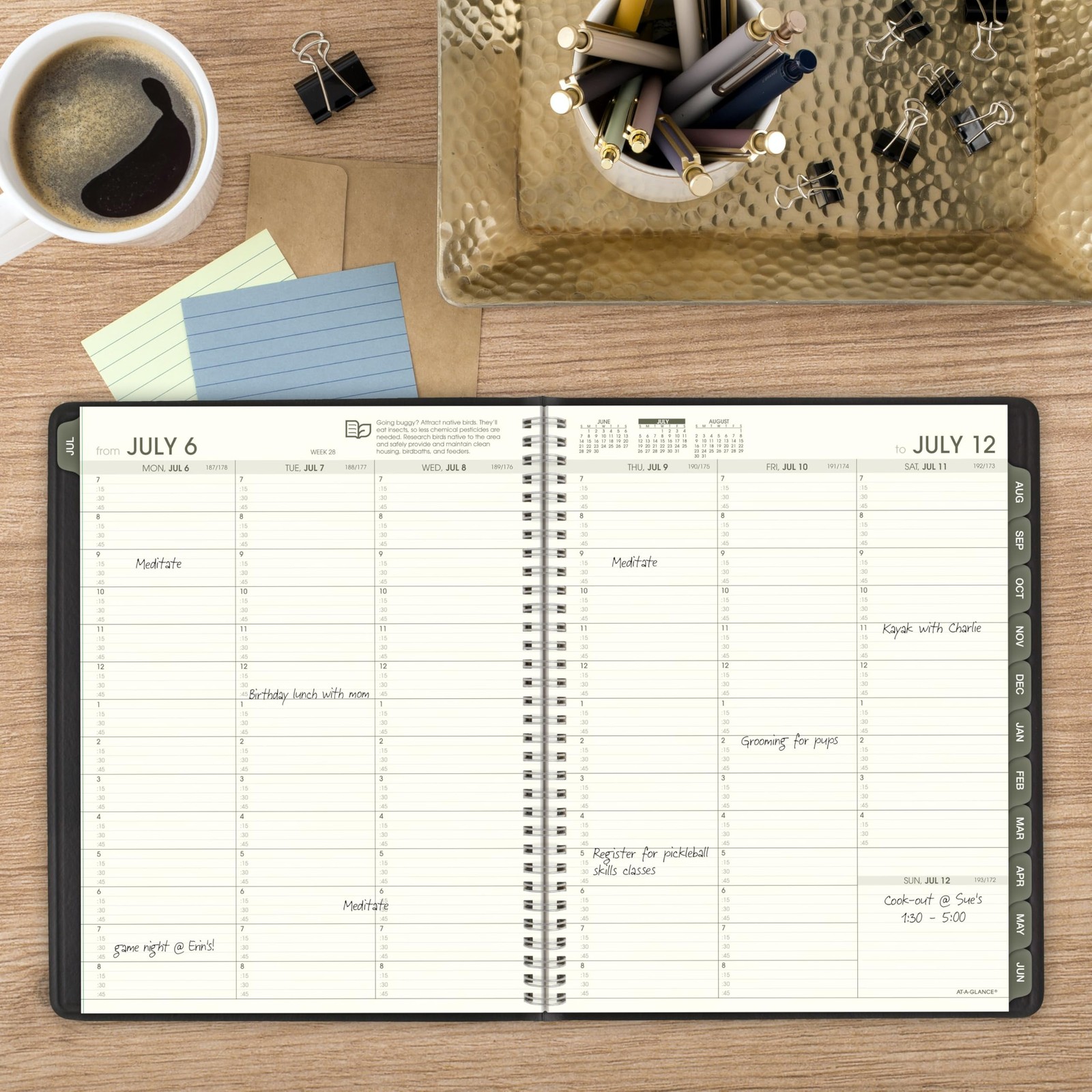 AT-A-GLANCE Planner 2026-2027 Weekly & 8.25 x 11 inches, Recycled Black
