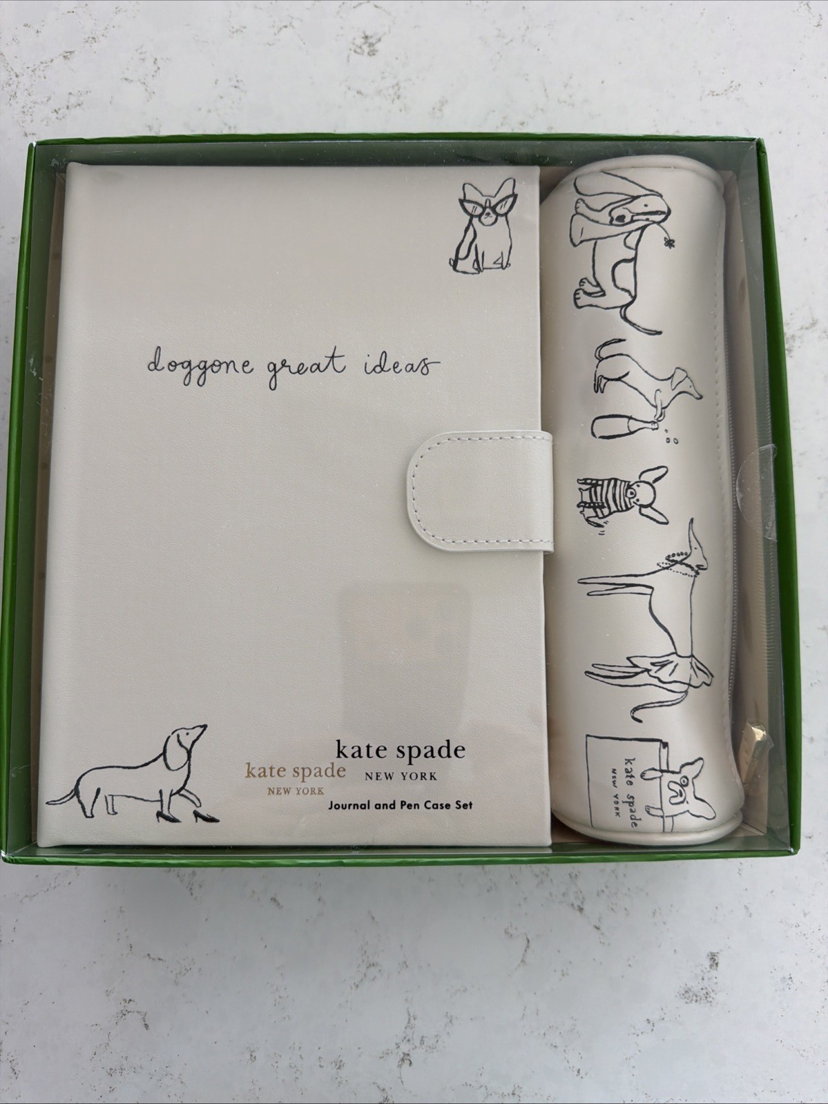 Kate Spade New York Dog Party Journal & Pen Case Gift Set – Brand New