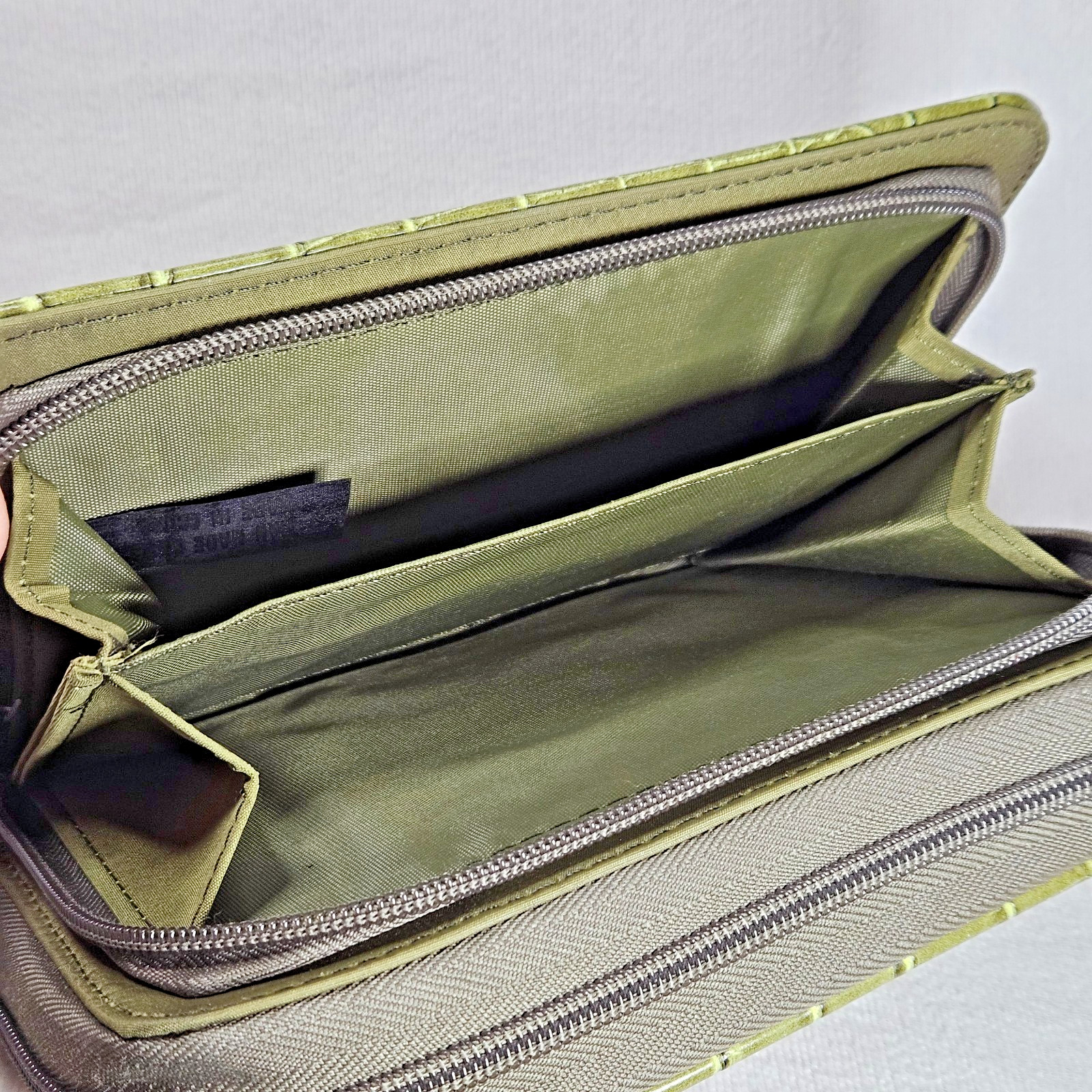 Mundi Mundex Day Planner Organizer Faux Croc Green Double Zip Agenda Unused
